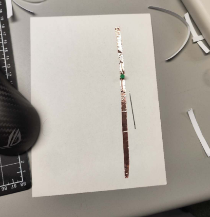 This is the circuit I made at the very beginning, mainly to test the conductivity of copper foil.