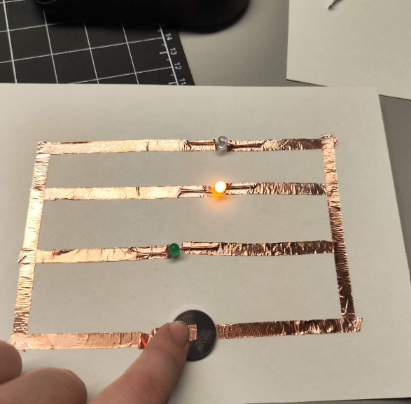 This is the series circuit I made and I tried to light up the bulb.