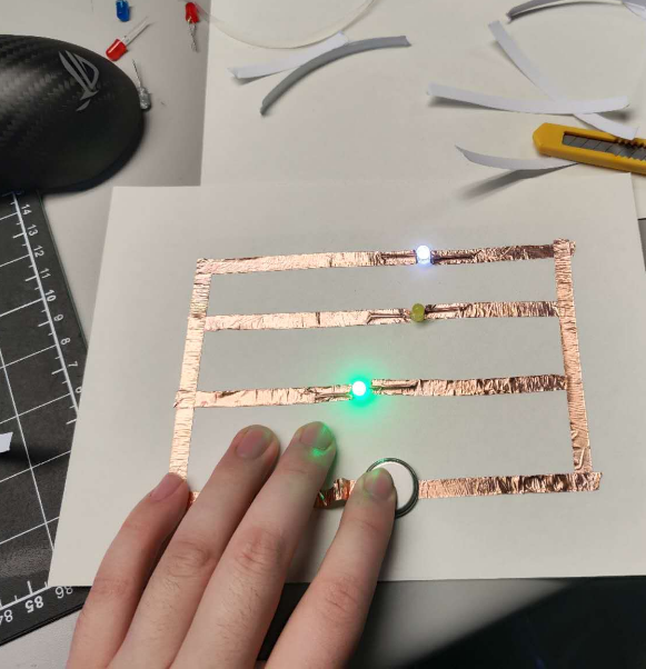 This is the series circuit I made and I tried to light up the bulb.